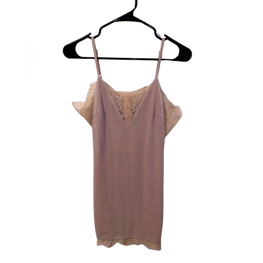 Morning Mist‎ pink glitter lace dress